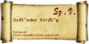 Szünder Virág névjegykártya